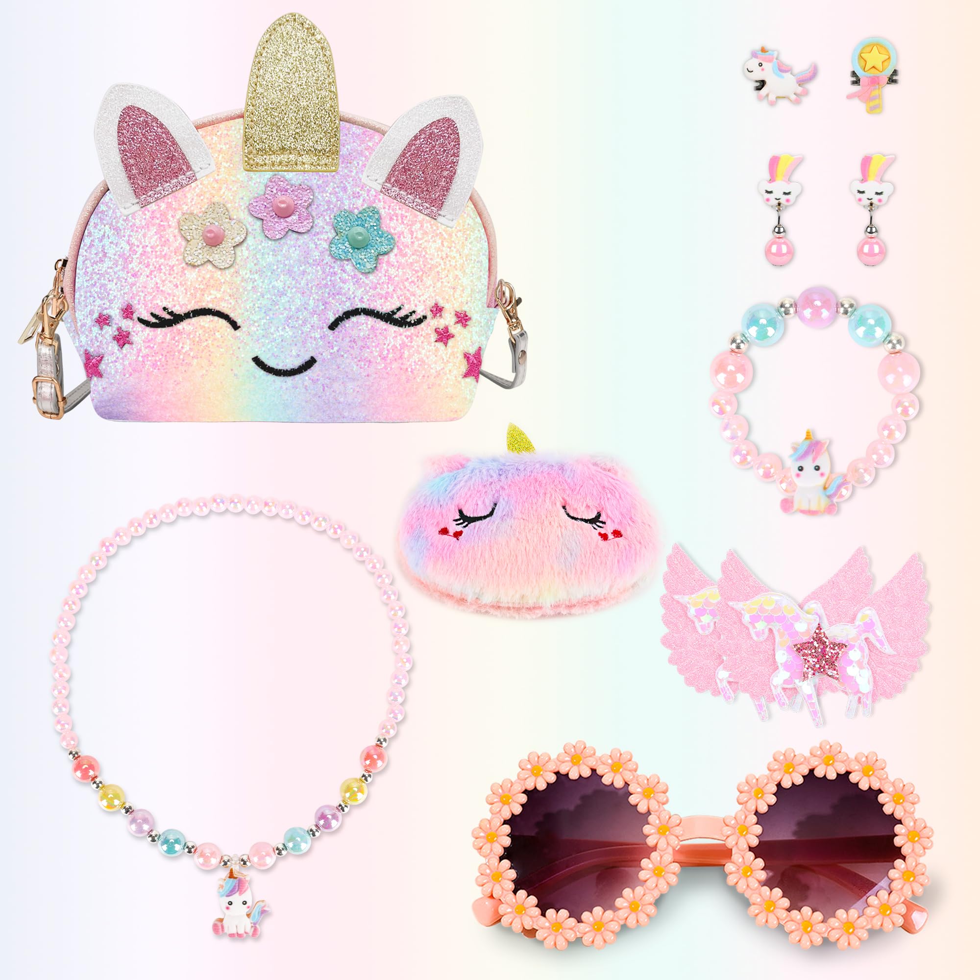 YRUBOHA dress-up jewelry set featuring unicorn accents for imaginative play.