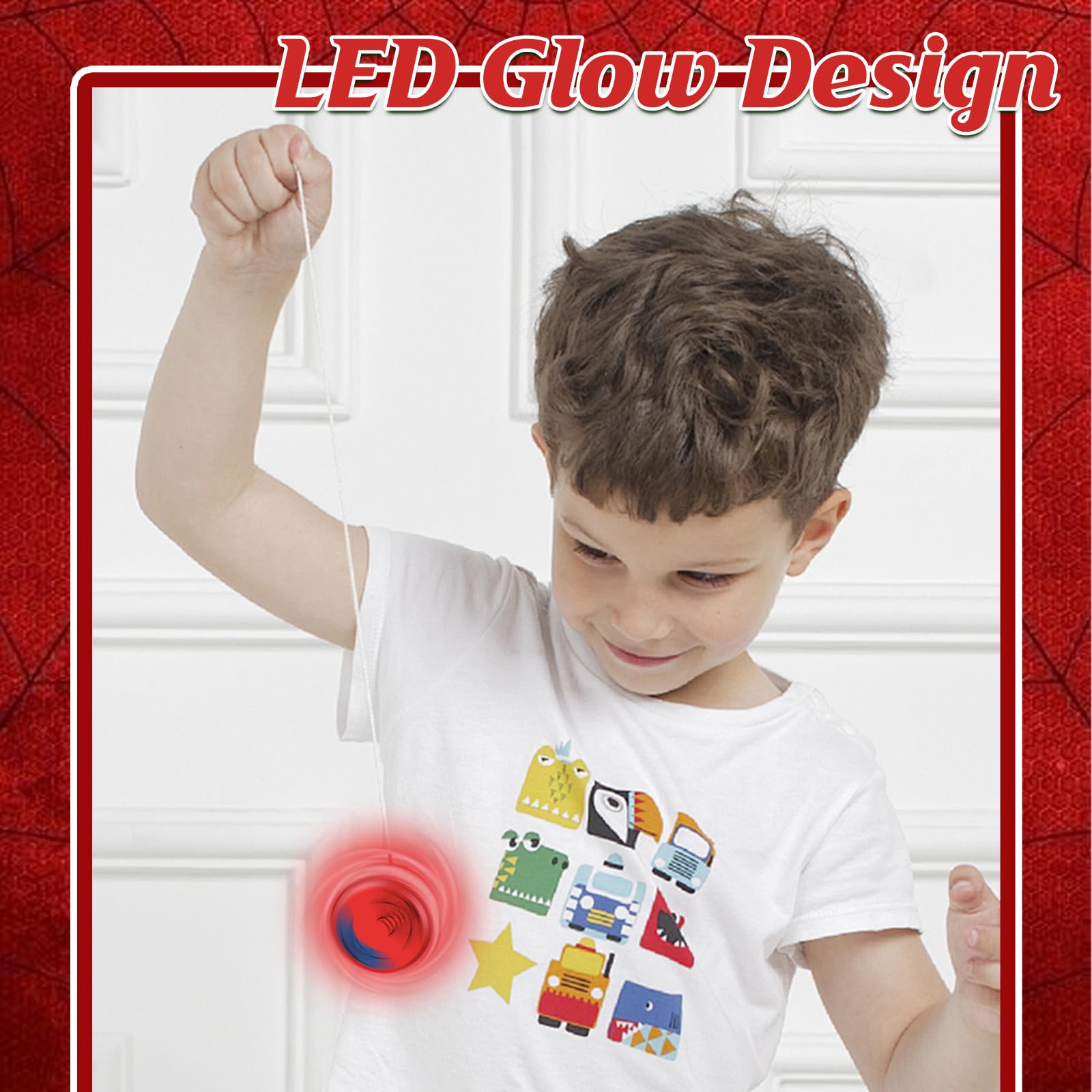 YSBJKWCF Motion-activated LED glow during spins creates dynamic lights.