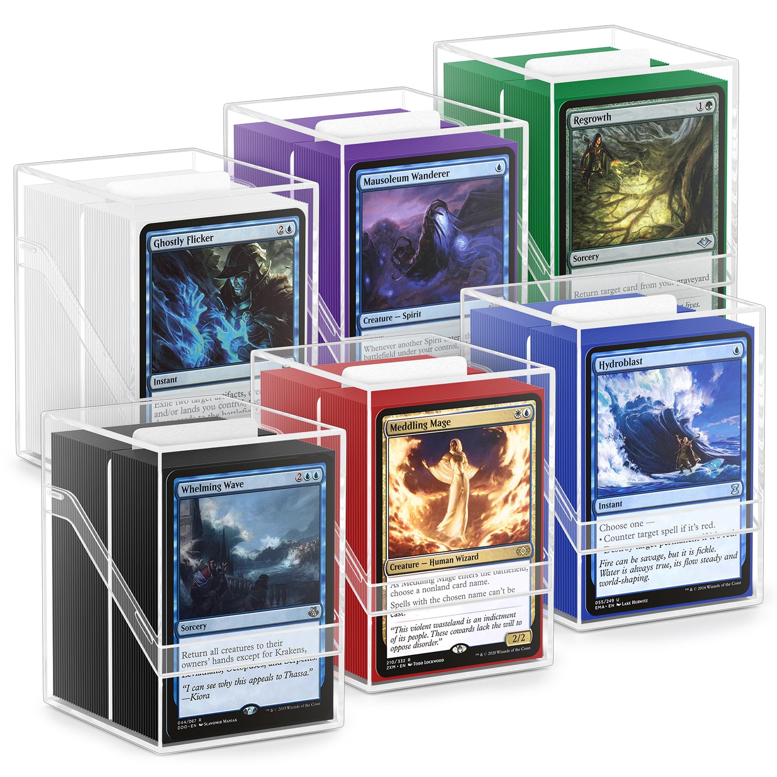 YSCare 6 pack deck boxes with clear lids for quick deck identification