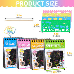 YSCare rainbow scratch paper sheets show colorful art opportunities for kids.