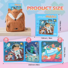 YSCEN wooden magnetic puzzle pieces arranged for durable play.