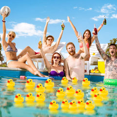 YsesoAi summer pool or beach play with buoyant ducks for water games.