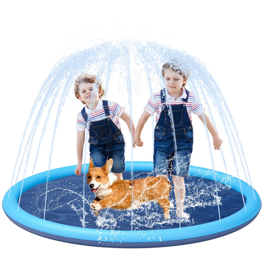 YSJILIDE non-slip splash pad in blue for safe backyard play.
