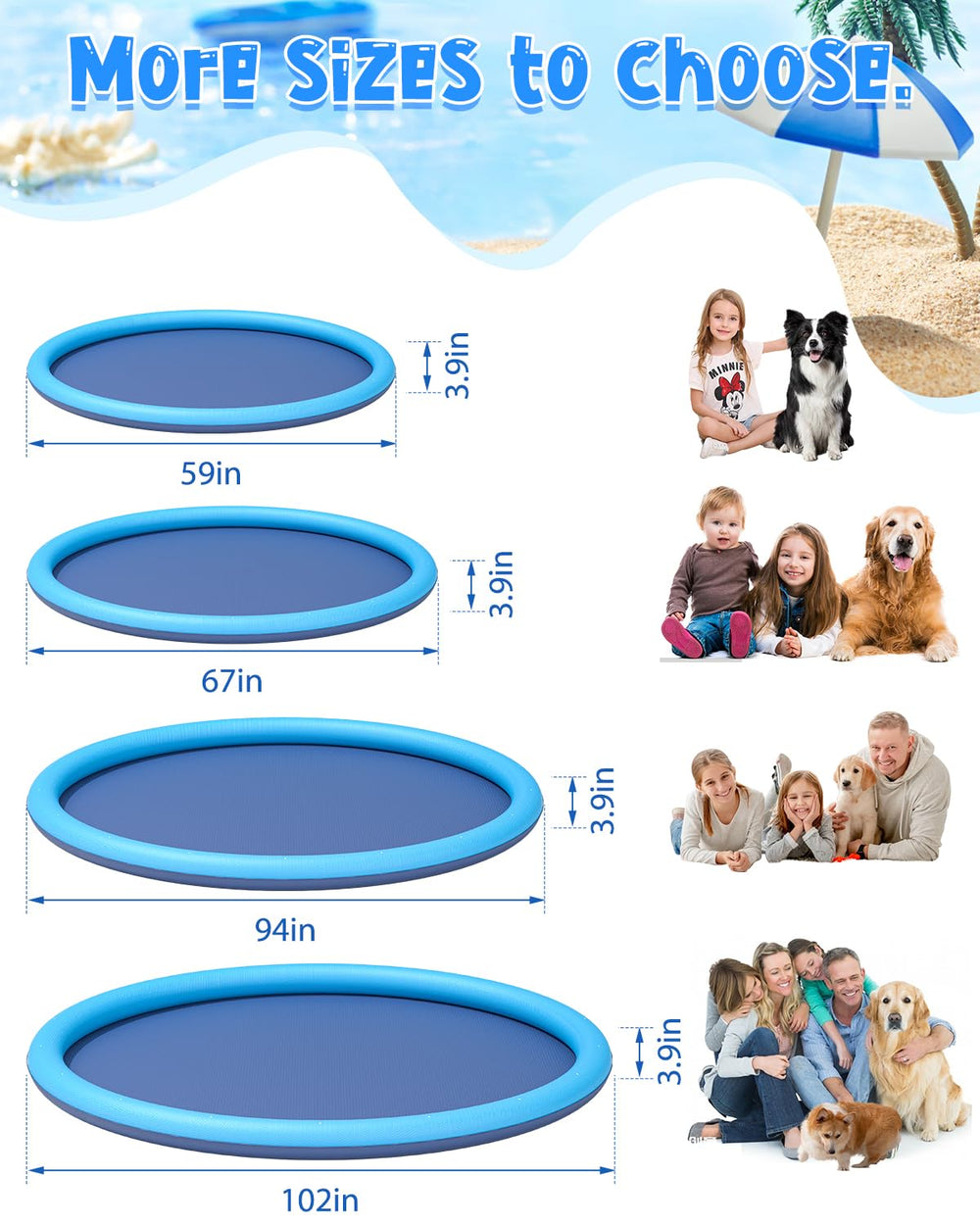 YSJILIDE splash pad backyard play area creates spacious outdoor fun.