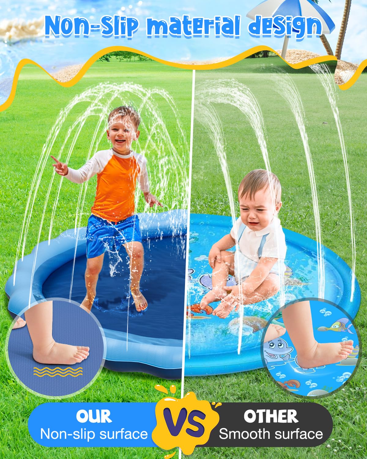 YSJILIDE splash pad in a backyard setting for family water fun