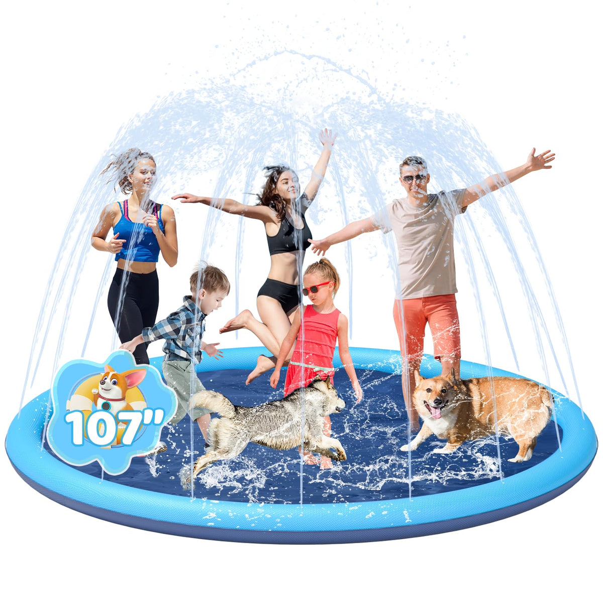 YSJILIDE splash pad non-slip 107-inch keeps kids safe while they splash.