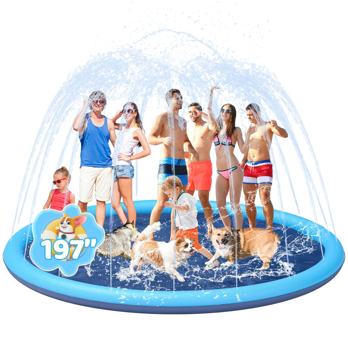 YSJILIDE Splash Pad with a non-slip surface for safer outdoor play.
