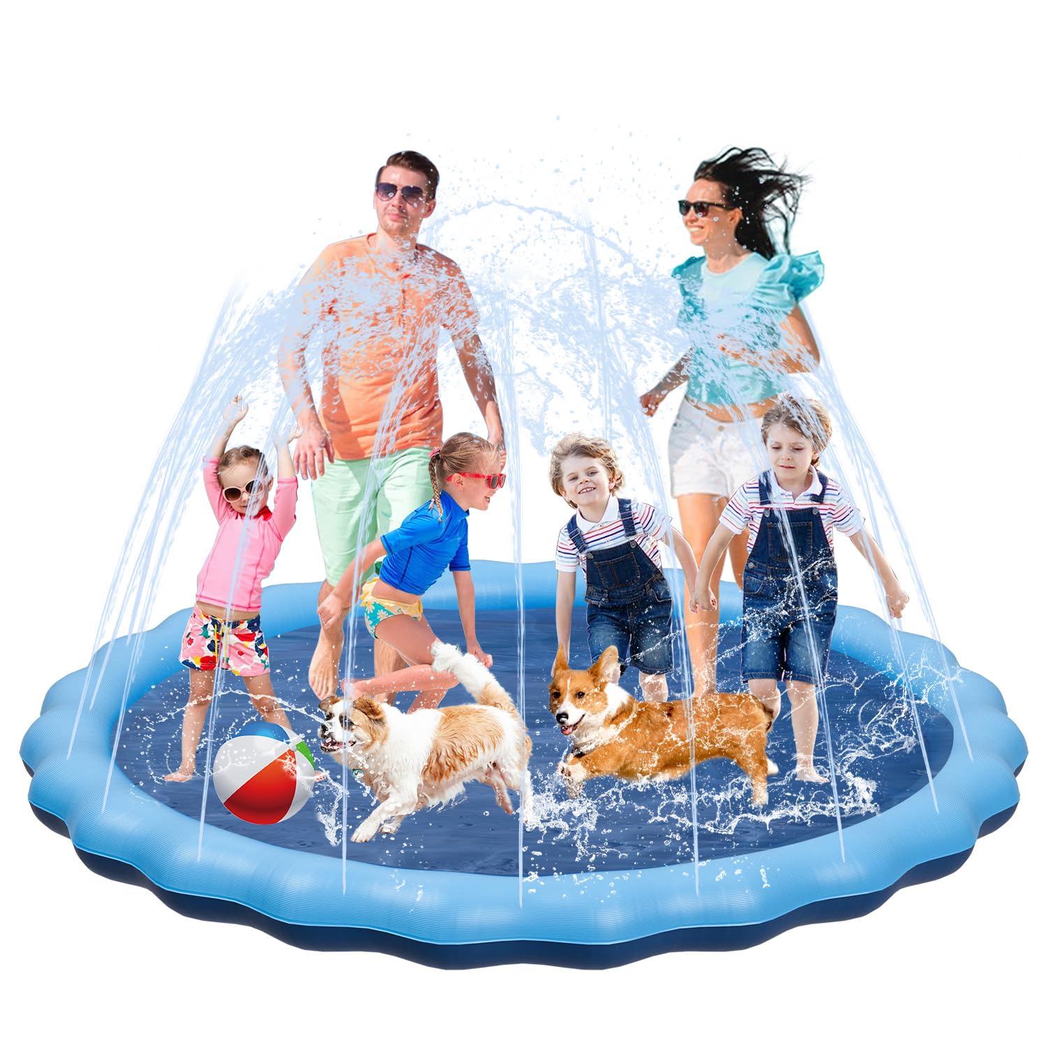 YSJILIDE splash pad with non-slip surface for safe outdoor play