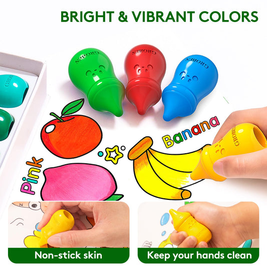 YSNYSN crayons in hand show easy grip for little hands.