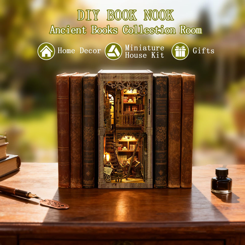 YSWOOD WORLD Book Nook Kit assembly in progress