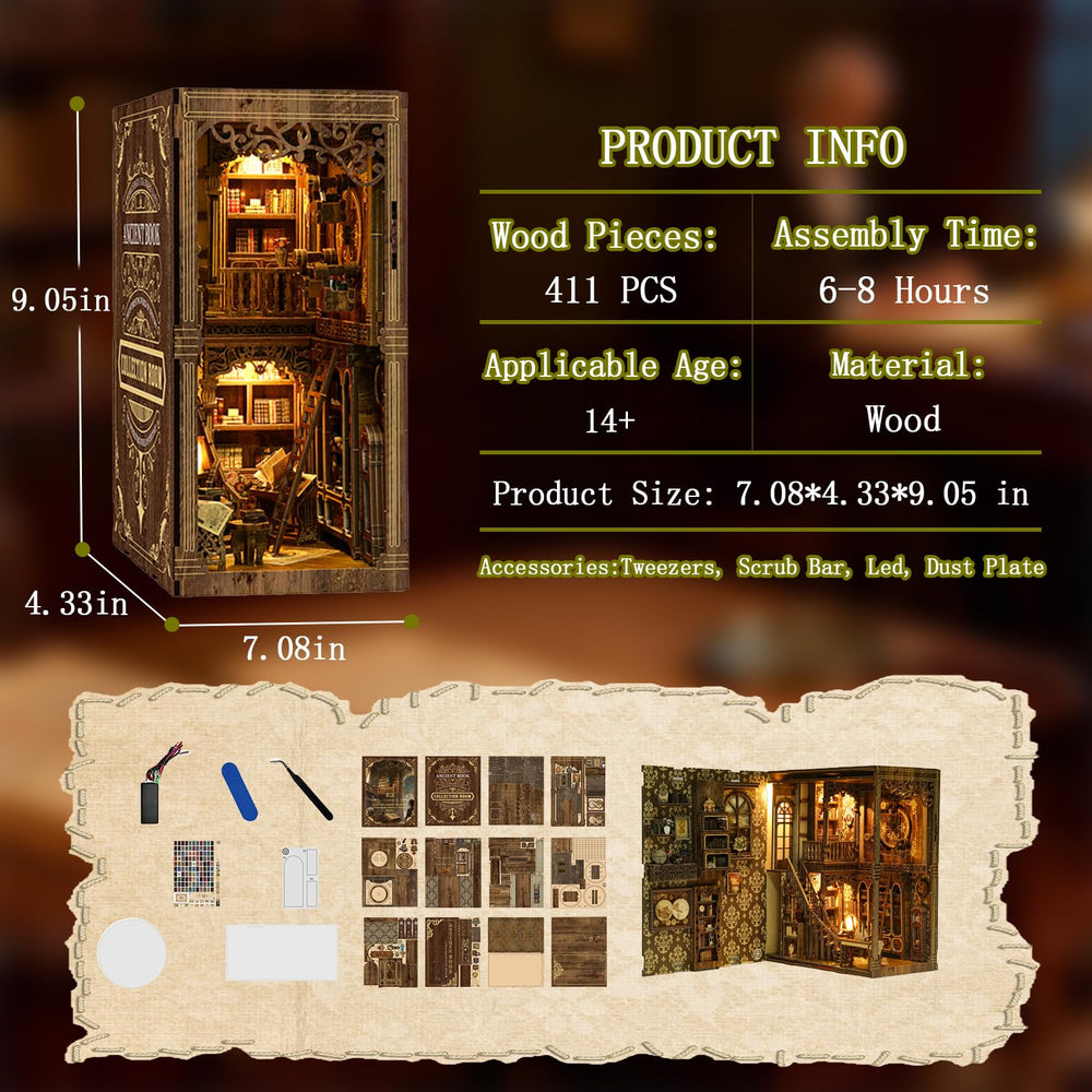 YSWOOD WORLD Book Nook Kit LED lights activated by touch