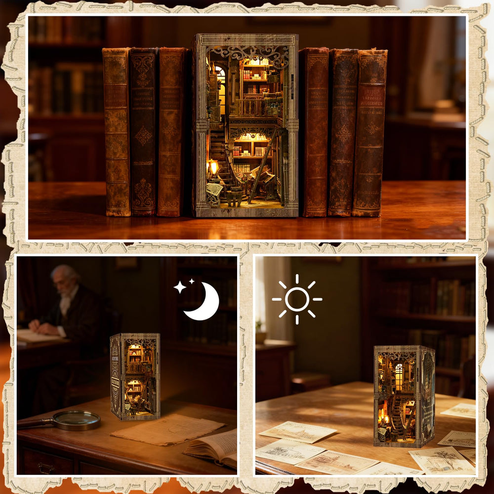 YSWOOD WORLD Book Nook Kit soft glow at night