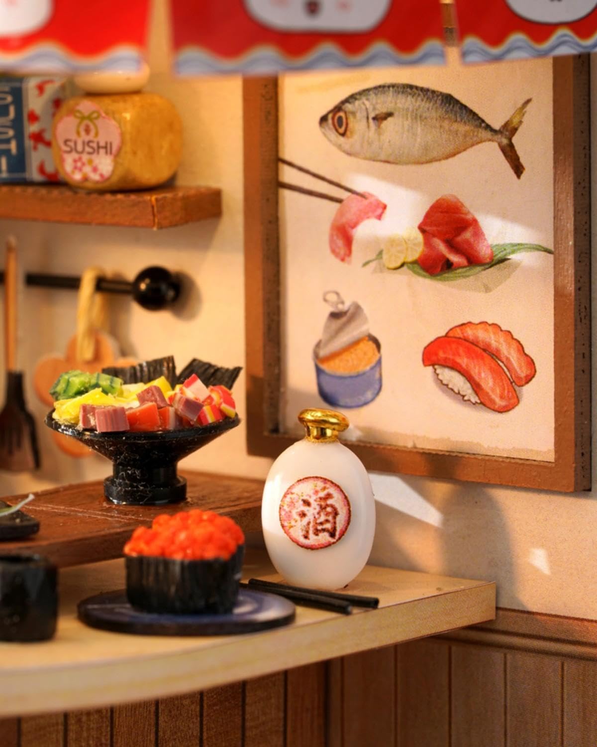YSWOOD WORLD LED-lit miniature kit creates a cozy scene
