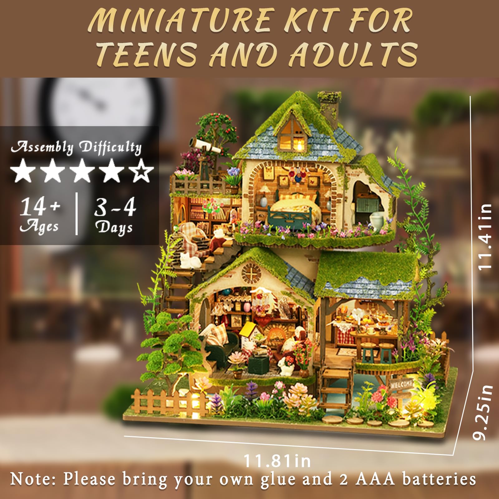 YSWOOD WORLD hobby kit for teens and adults, intricate detailing during assembly.