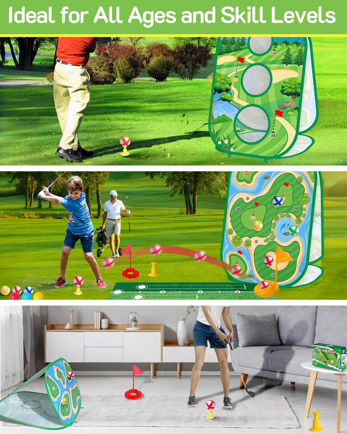 YSZZYSM 3-sided chipping net setup for varied outdoor target challenge