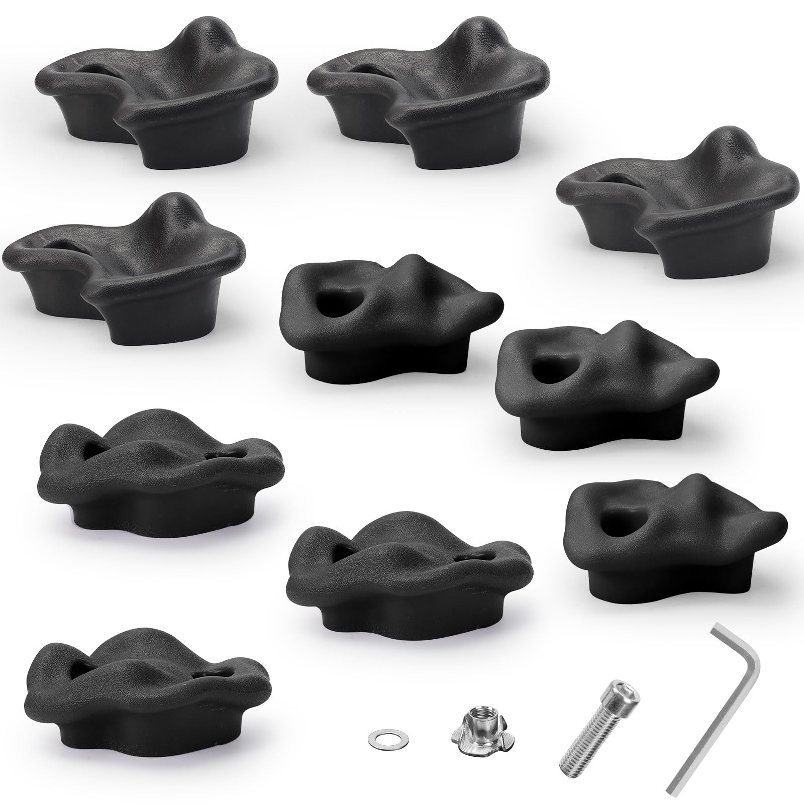YTCYKJ rock holds 10-pack for versatile indoor outdoor climbing fun.