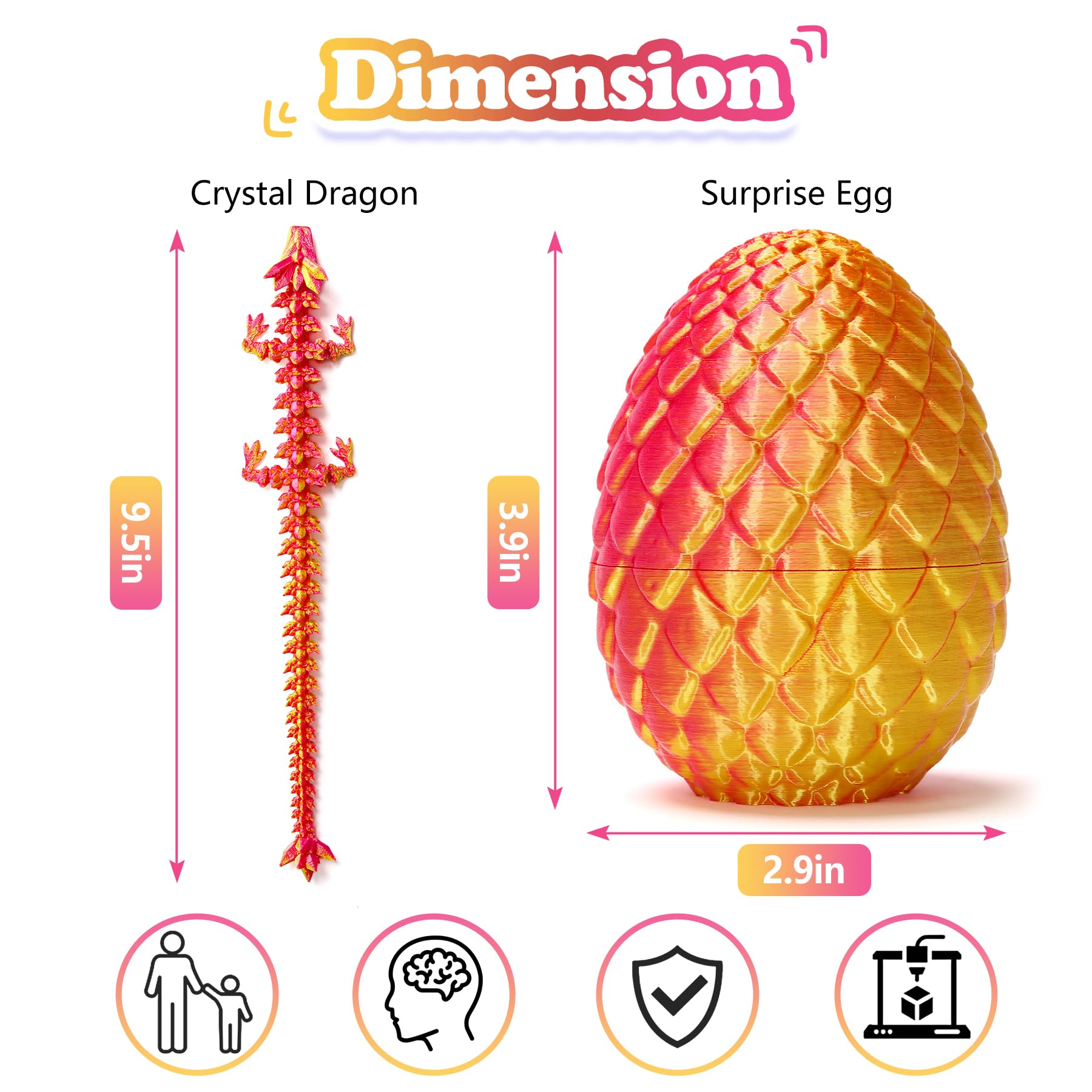 YTRXYLKL multicolor dragon egg set, ideal for holidays or birthdays