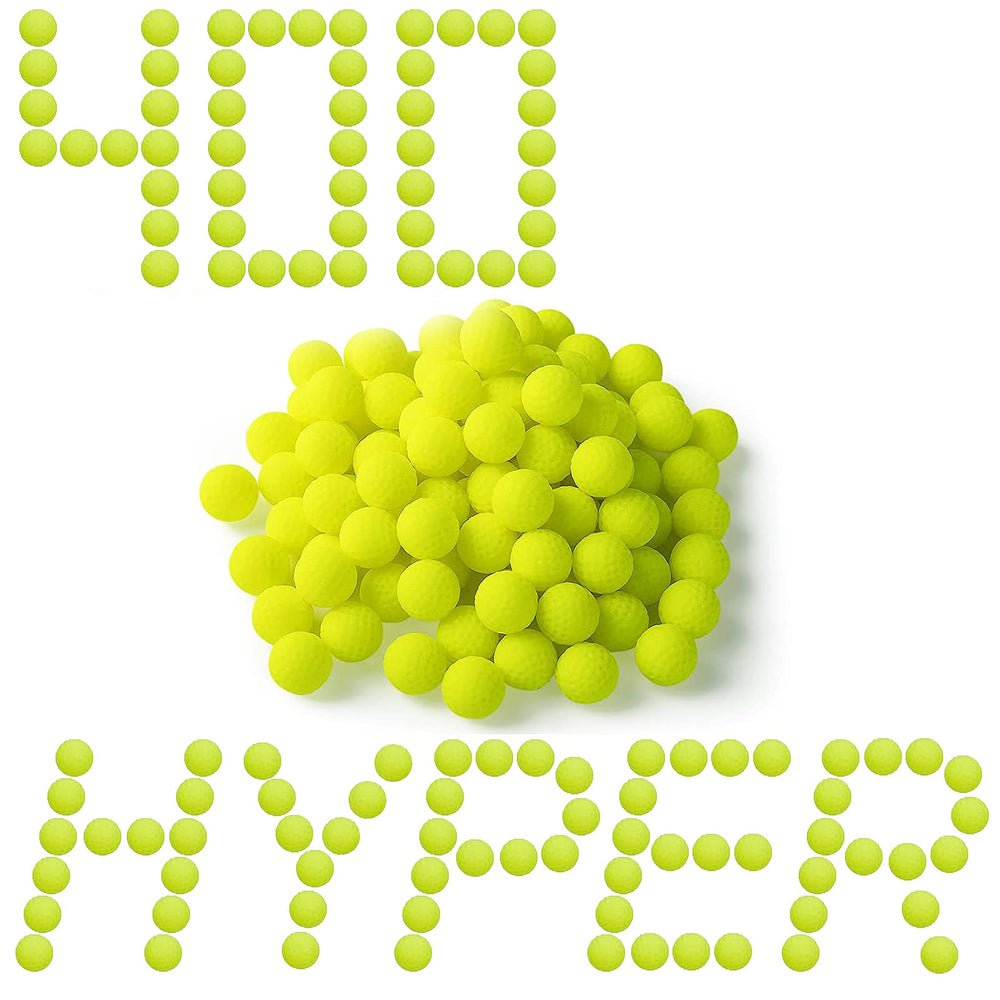 YTSWELE Nerf Hyper neon yellow balls pack for quick reloads and compatible blasters.