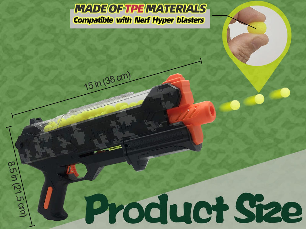 YTSWELE neon lemon Nerf Hyper-compatible bullets offer reliable reloading and recovery.