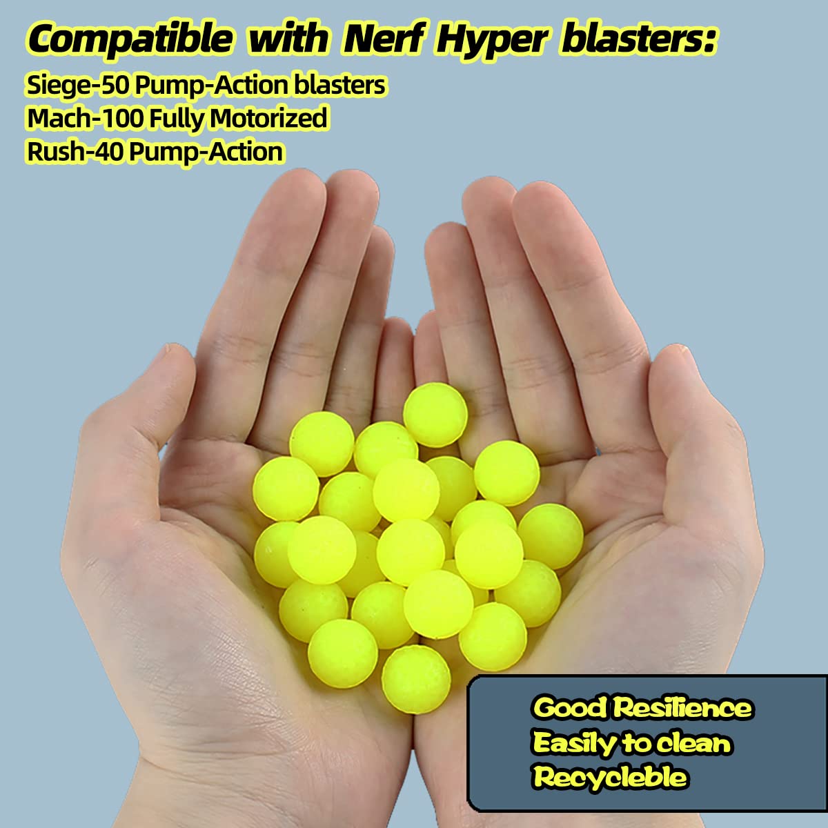 YTSWELE Nerf Hyper rounds crafted from TPE for flexible feel and reuse potential.