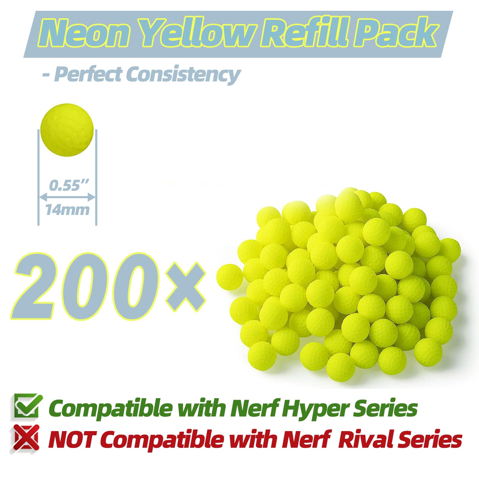 YTSWELE Nerf Hyper compatible rounds fit Rush-40 reliably for smooth operation.