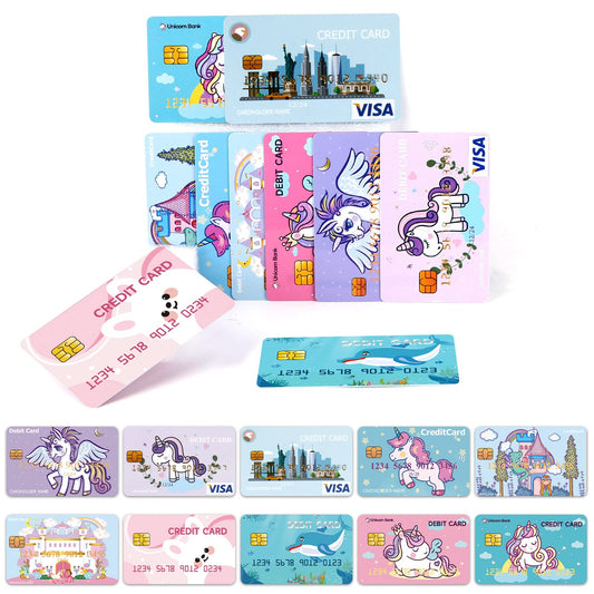 YTYOTO fake credit cards for kids in a play-set, ideal for imaginative role-play.