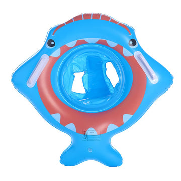 YUERFEILA baby shark swim ring with seat is shown in full view for reference.