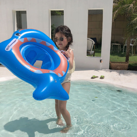 YUERFEILA swim ring with seat and handles displayed for stability.