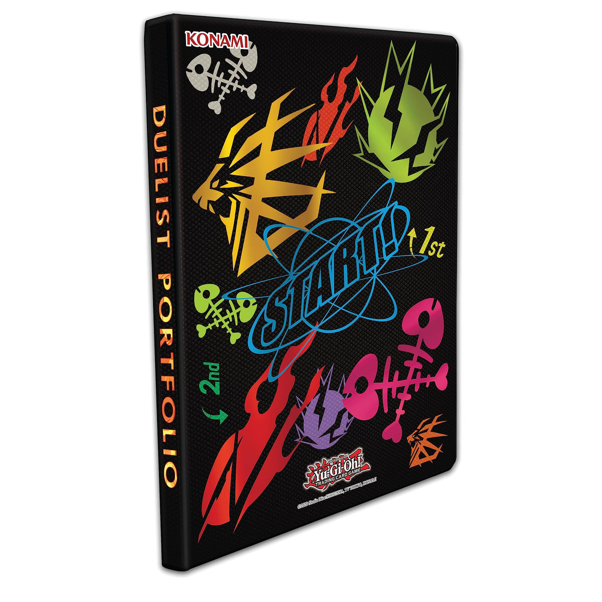 Yu-Gi-Oh! 9-Pocket Duelist Portfolio front cover with Gold Pride insignias for display and storage.