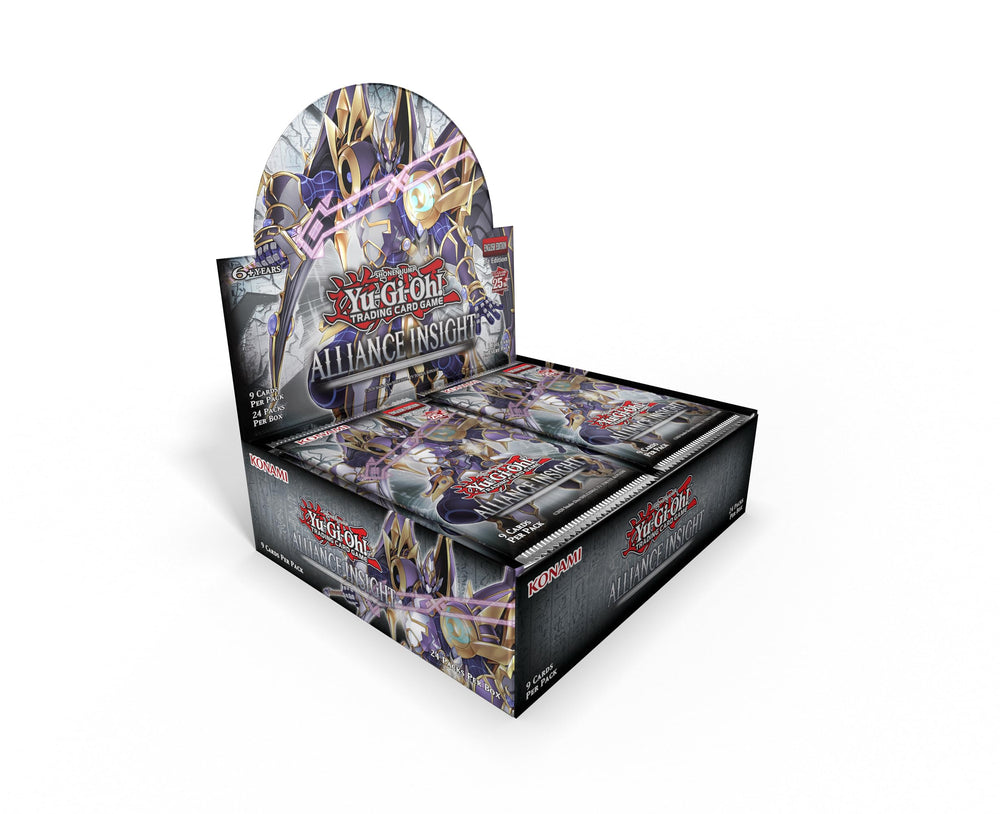 Yu-Gi-Oh! Alliance Insight Display packaging highlights rare pulls for collectors.