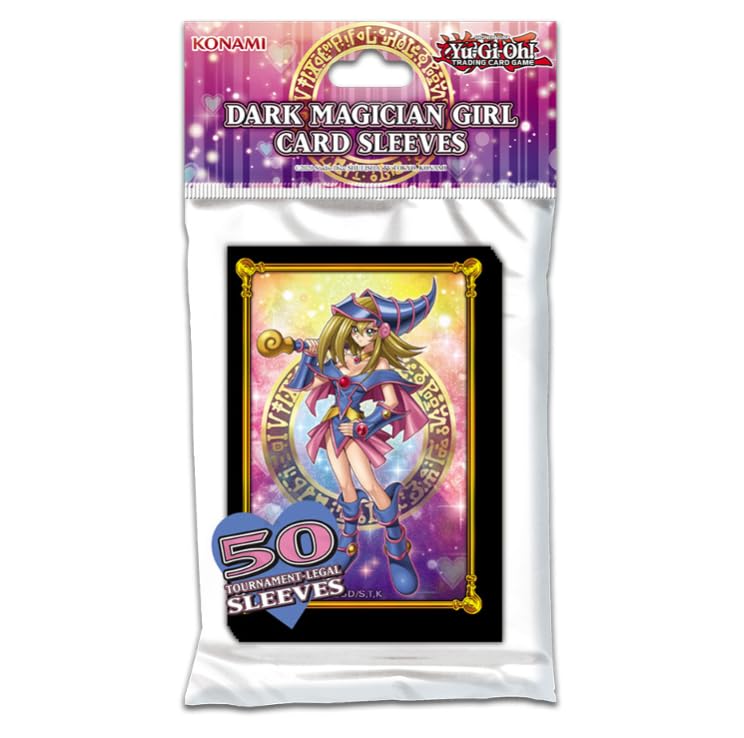 Yu-Gi-Oh! Dark Magician Girl sleeves close-up shows texture and durability.