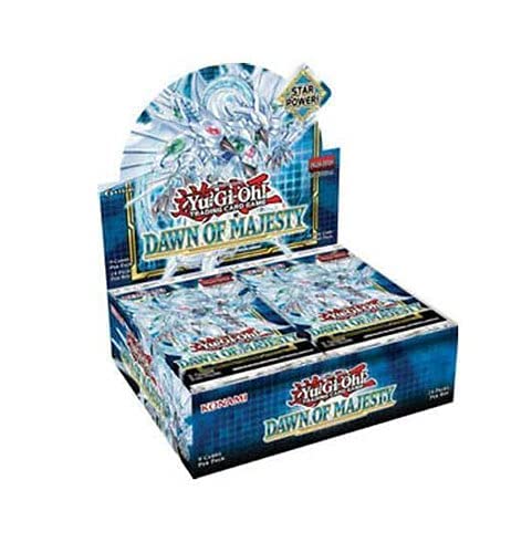 Yu-Gi-Oh! Dawn of Majesty booster packs close-up, perfect for opening rituals and card collection