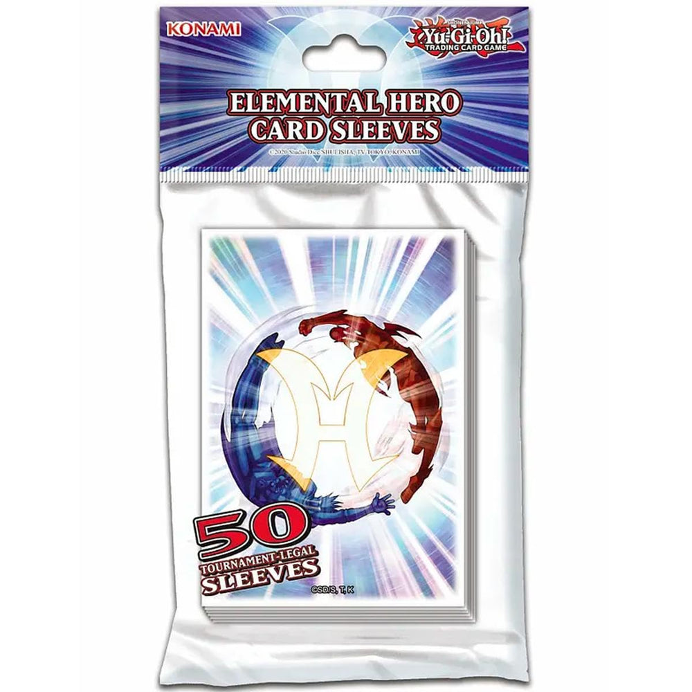 Yu-Gi-Oh Elemental Hero sleeves front view with vibrant artwork and protection.
