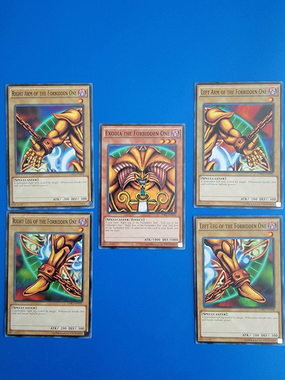 Yu-Gi-Oh! Exodia complete five-piece set for duels and collection.