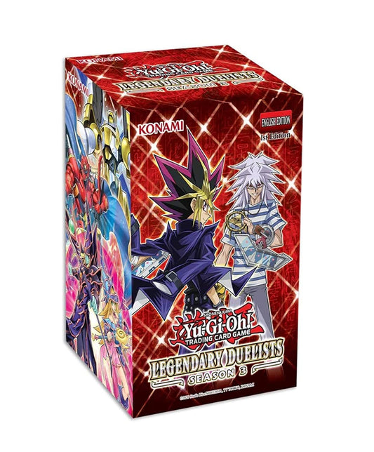 Yu-Gi-Oh! Legendary Duelists Season 3 booster box front for collectors and deck builders.