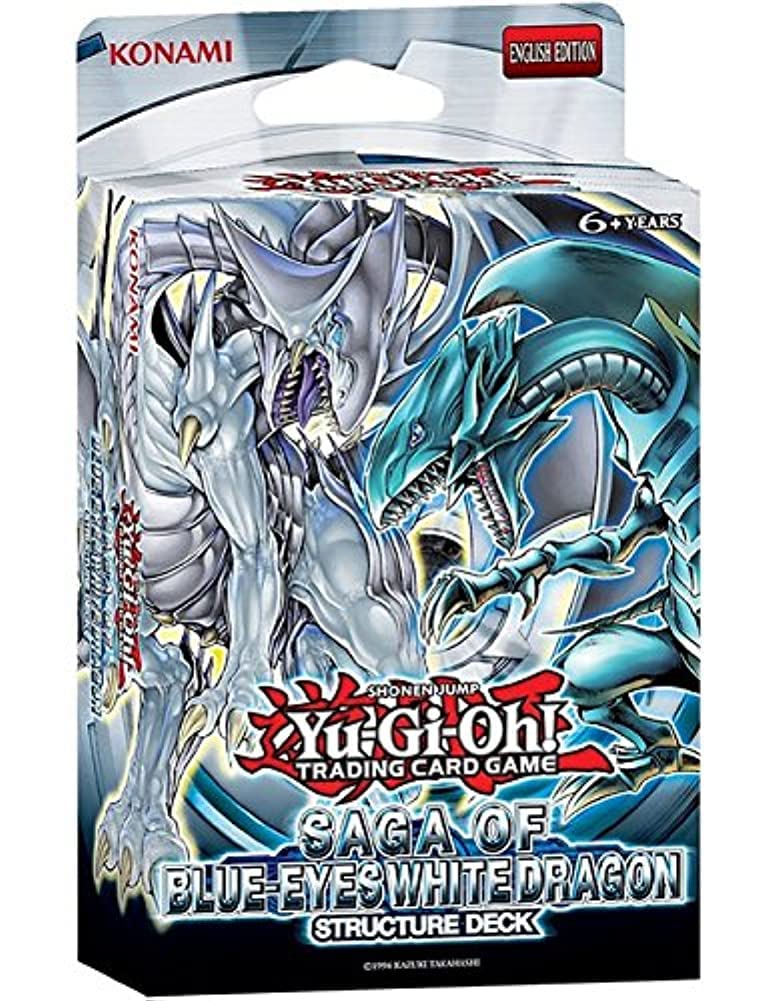 Yu-Gi-Oh! Saga Blue-Eyes deck cover image highlights the iconic Blue-Eyes White Dragon for dynamic duels.