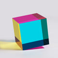 YuanDian CMY Cube front view highlights vivid color mixing for visual focus.