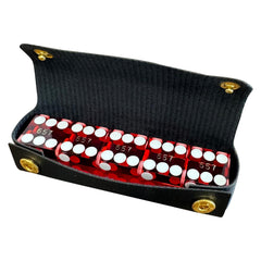 Yuanhe 19mm razor-edge dice shown with close-up of precision design for fair gameplay.