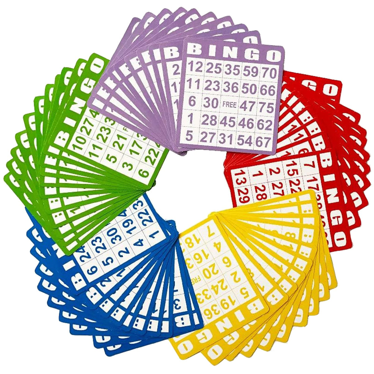 Yuanhe 50 bingo cards in mixed colors for classroom and party games