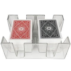 Yuanhe 6-deck canasta tray side view shows durable clear plastic construction