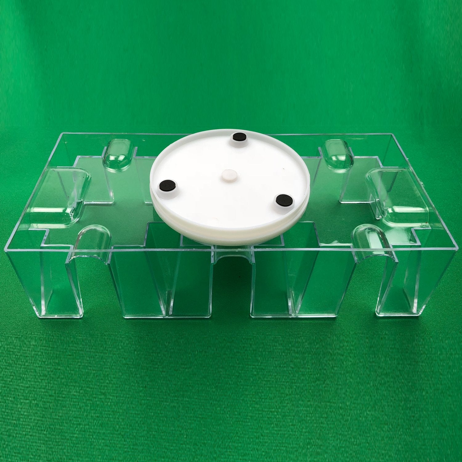 Yuanhe 9-deck Canasta card tray side view, compact and stackable for easy storage.