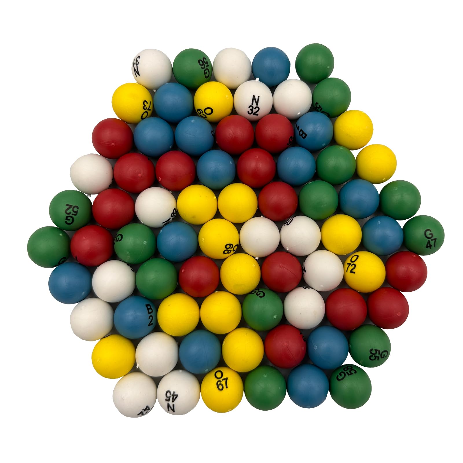 Yuanhe red bingo ball features bold print for clear game calls.