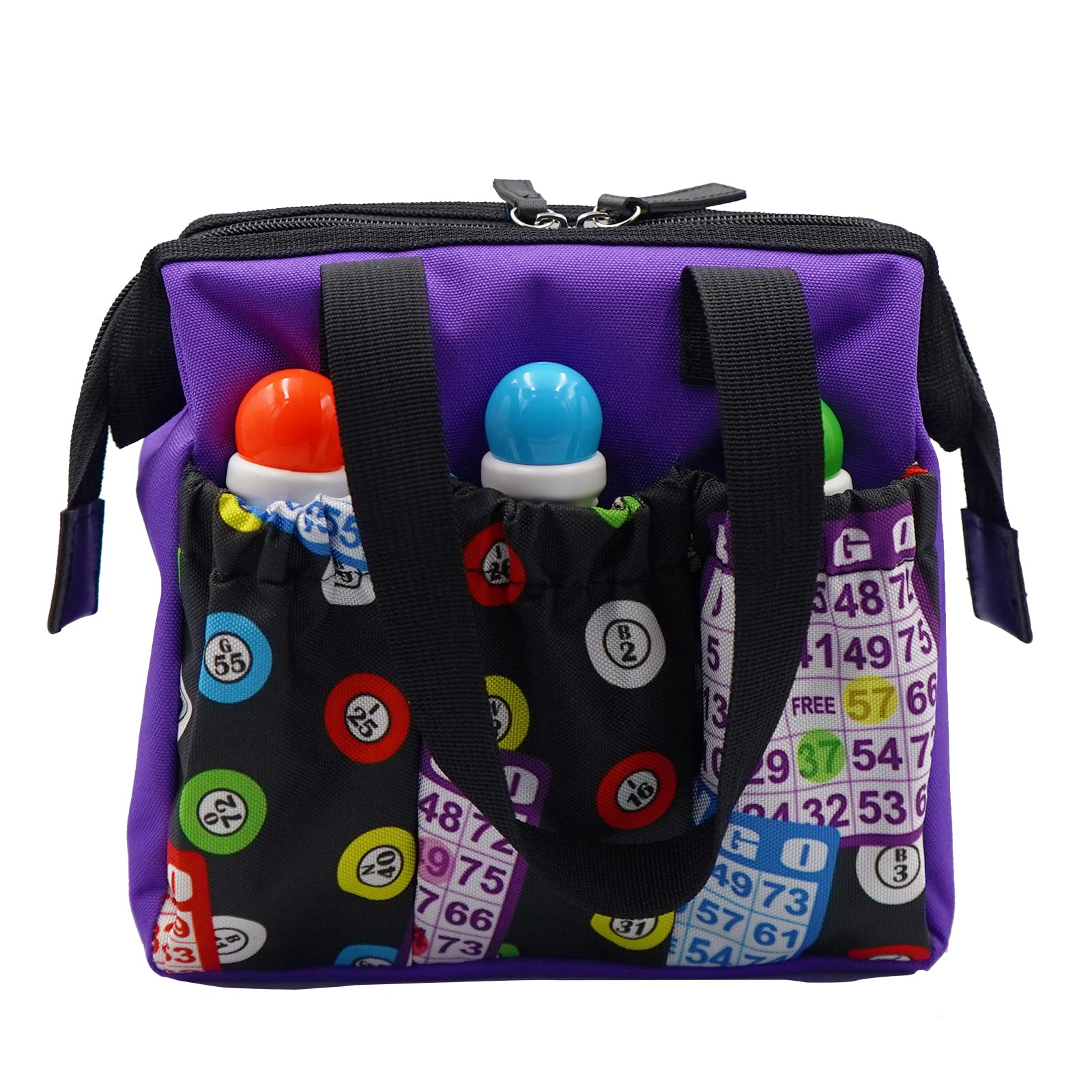 Yuanhe Bingo Dauber Tote zipper-top opening enables quick access to daubers and cards.