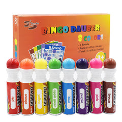 Yuanhe bingo daubers 8-pack front view with mixed colors for classroom use