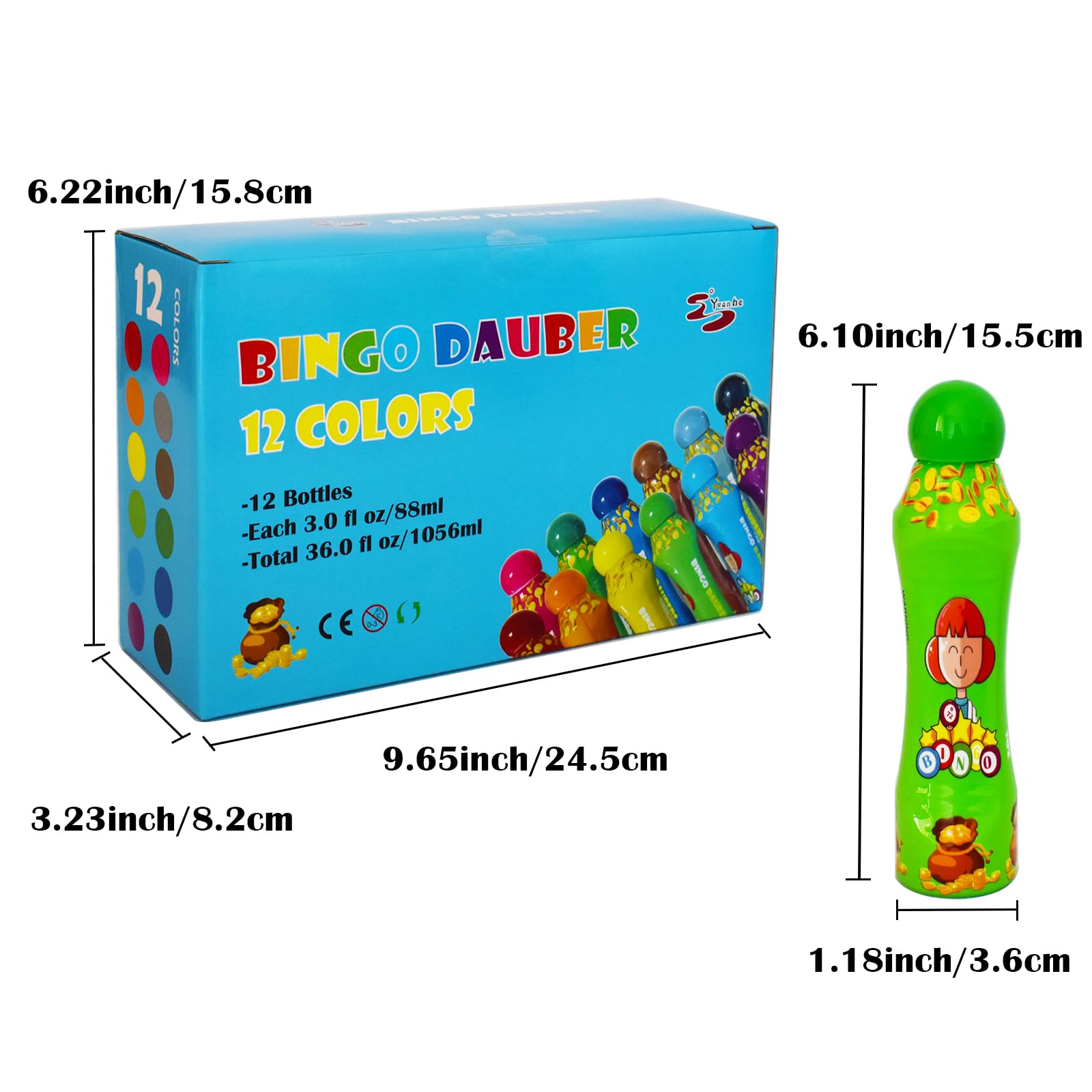 Yuanhe Bingo Daubers large sponge tip ensures smooth coverage.
