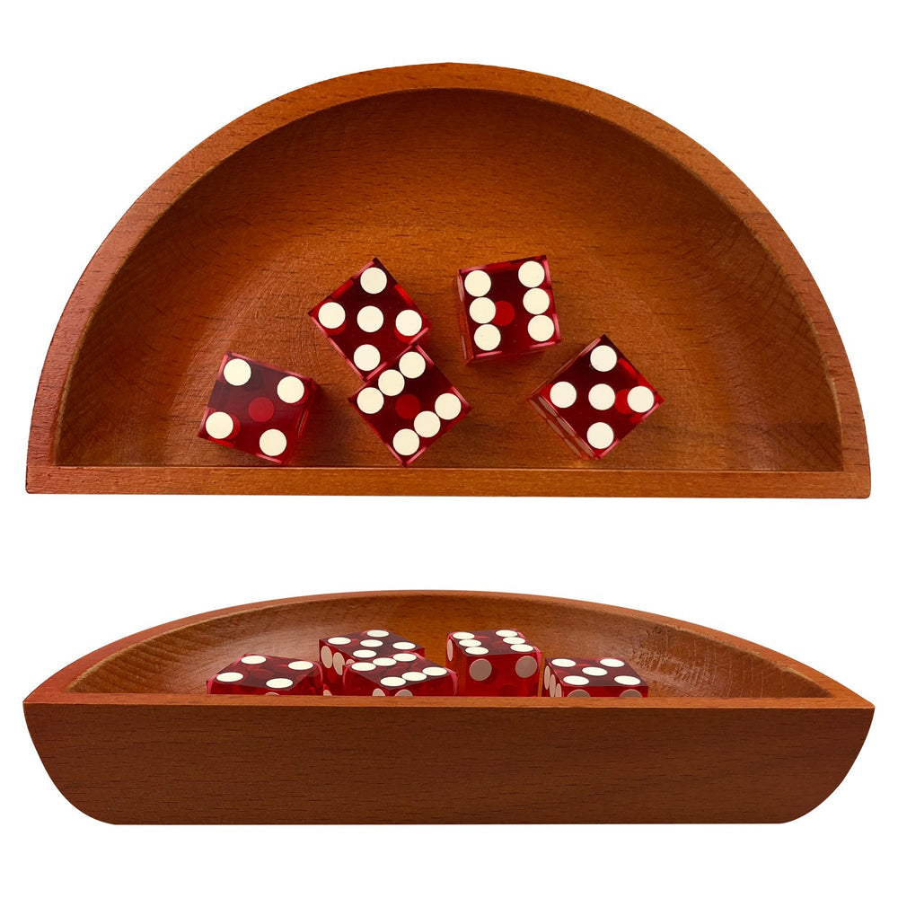 Yuanhe craps dice boat tray in warm wood finish for organized gameplay.