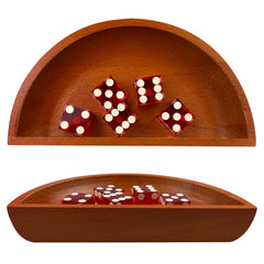 Yuanhe craps dice boat tray in warm wood finish for organized gameplay.