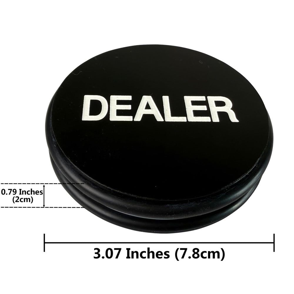 Yuanhe dealer button with white and black sides for visibility.