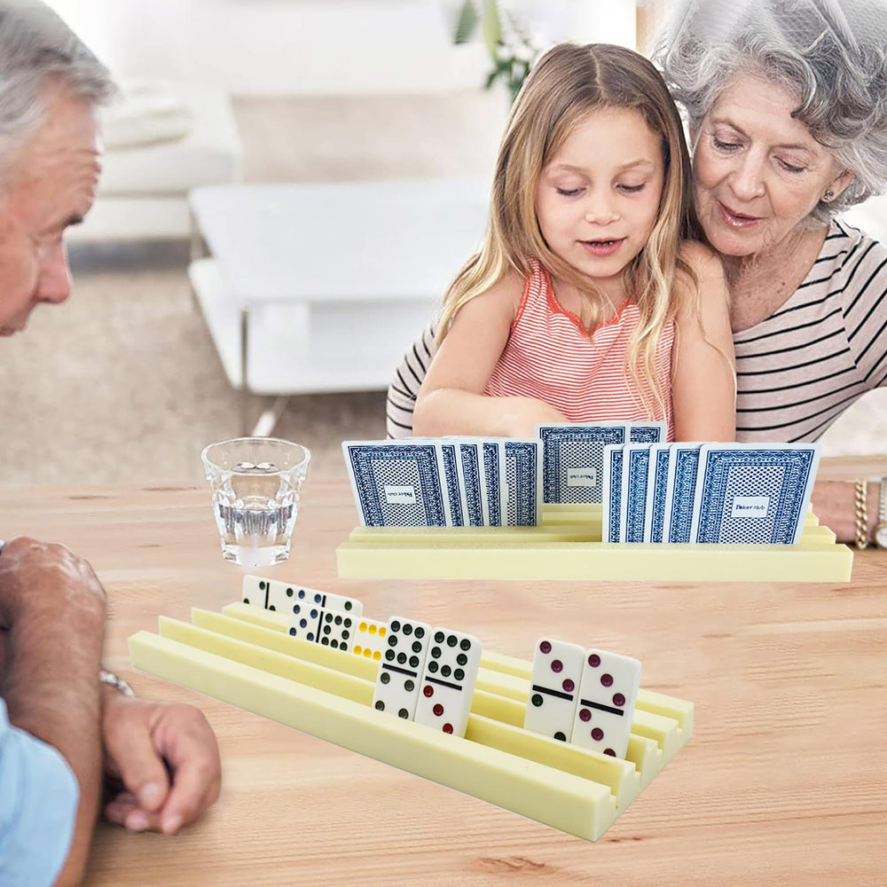 Yuanhe deep-groove-slots-domino-tray designed for upright domino storage.