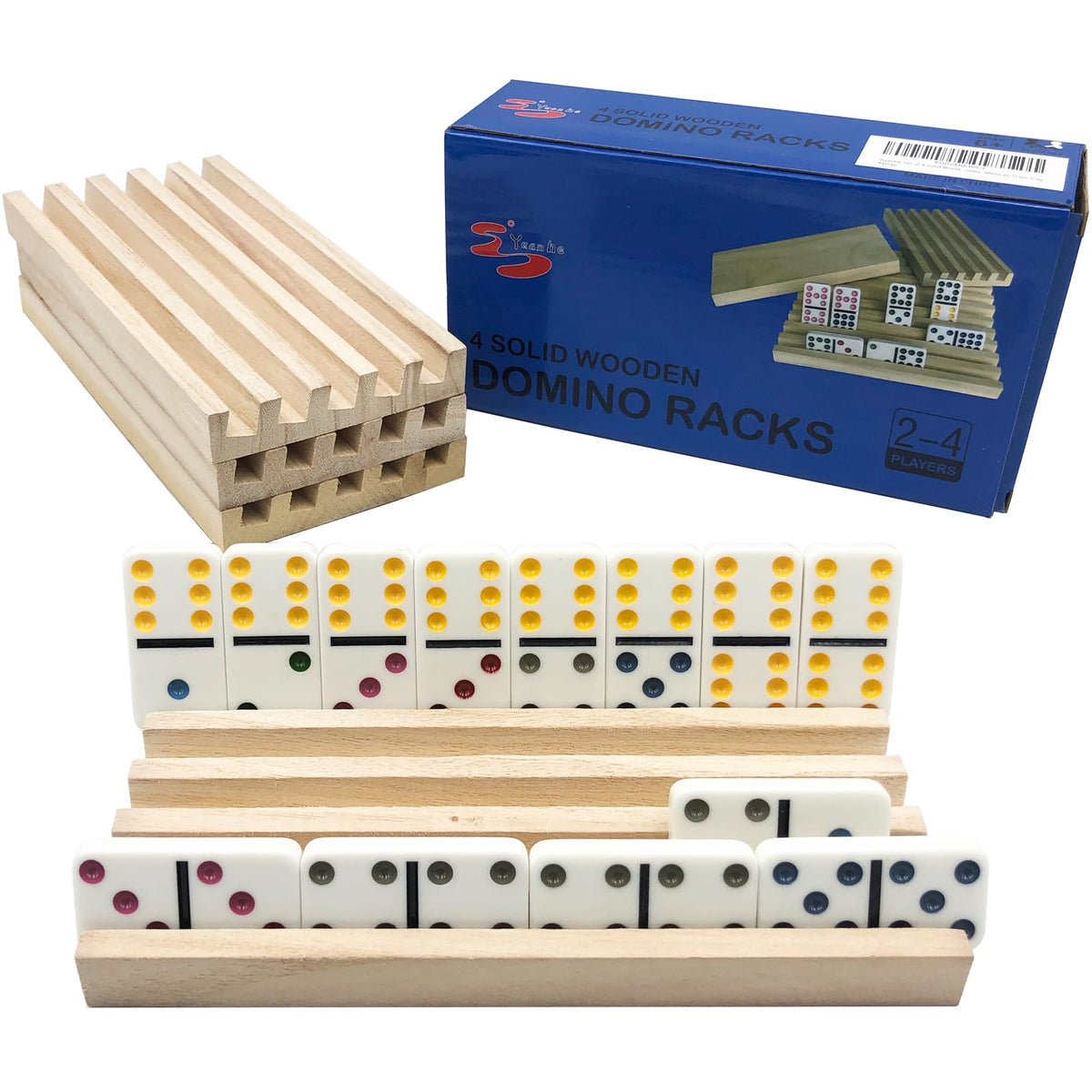 Yuanhe Domino Holder Trays front view showing tidy, accessible domino display.